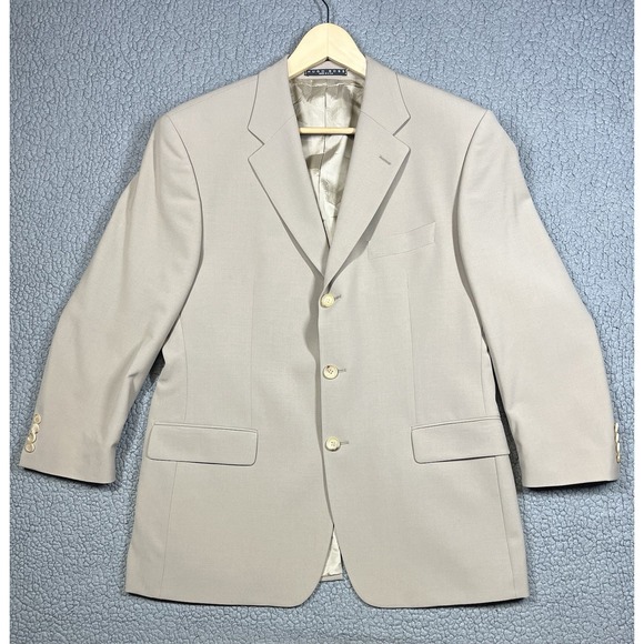 Hugo Boss Other - Hugo Boss Angelico Lucca Blazer Suit Jacket Wool USA Mens Beige Size 42S